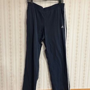 Adidas Men's Navy Joggers with White Stripes